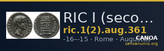 RIC I (second edition) Augustus 361 — CANOA