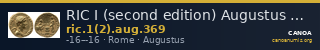 RIC I (second edition) Augustus 369 — CANOA