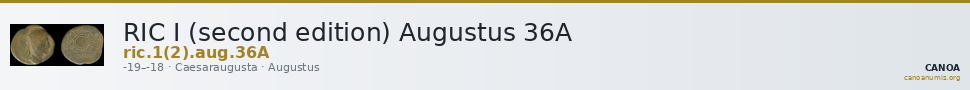 RIC I (second edition) Augustus 36A — CANOA