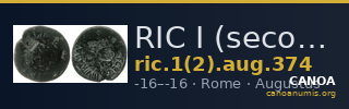 RIC I (second edition) Augustus 374 — CANOA