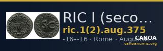 RIC I (second edition) Augustus 375 — CANOA