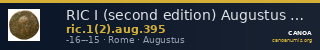 RIC I (second edition) Augustus 395 — CANOA