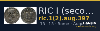 RIC I (second edition) Augustus 397 — CANOA