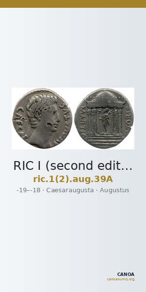 RIC I (second edition) Augustus 39A — CANOA