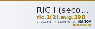 RIC I (second edition) Augustus 39B — CANOA