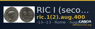 RIC I (second edition) Augustus 400 — CANOA