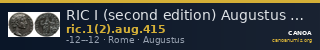 RIC I (second edition) Augustus 415 — CANOA