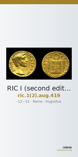 RIC I (second edition) Augustus 419 — CANOA