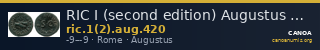 RIC I (second edition) Augustus 420 — CANOA