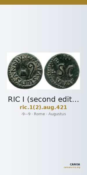 RIC I (second edition) Augustus 421 — CANOA