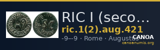 RIC I (second edition) Augustus 421 — CANOA