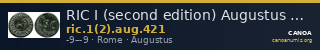 RIC I (second edition) Augustus 421 — CANOA