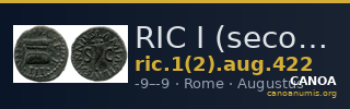 RIC I (second edition) Augustus 422 — CANOA