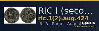 RIC I (second edition) Augustus 424 — CANOA