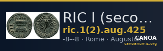 RIC I (second edition) Augustus 425 — CANOA