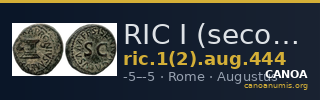 RIC I (second edition) Augustus 444 — CANOA