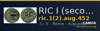 RIC I (second edition) Augustus 452 — CANOA