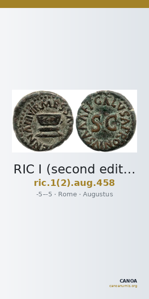 RIC I (second edition) Augustus 458 — CANOA