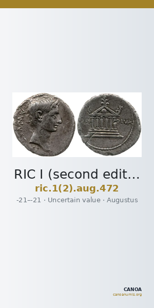 RIC I (second edition) Augustus 472 — CANOA
