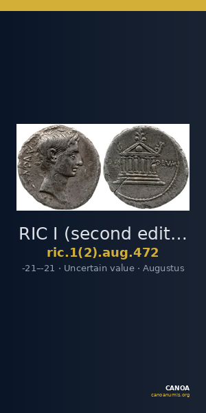 RIC I (second edition) Augustus 472 — CANOA
