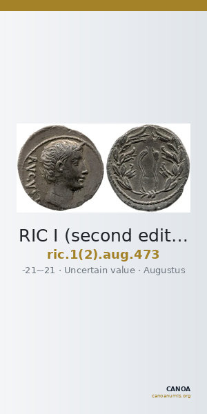 RIC I (second edition) Augustus 473 — CANOA