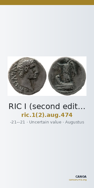 RIC I (second edition) Augustus 474 — CANOA