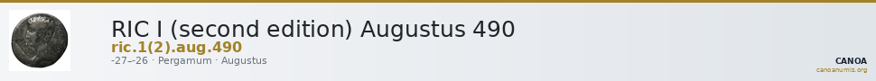RIC I (second edition) Augustus 490 — CANOA