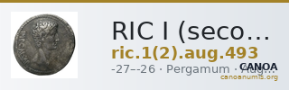 RIC I (second edition) Augustus 493 — CANOA