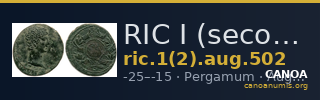 RIC I (second edition) Augustus 502 — CANOA
