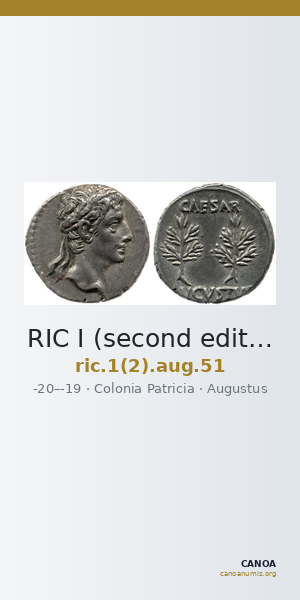 RIC I (second edition) Augustus 51 — CANOA