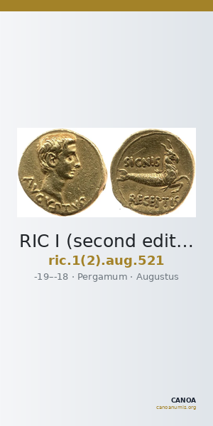 RIC I (second edition) Augustus 521 — CANOA