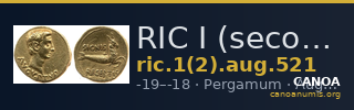 RIC I (second edition) Augustus 521 — CANOA