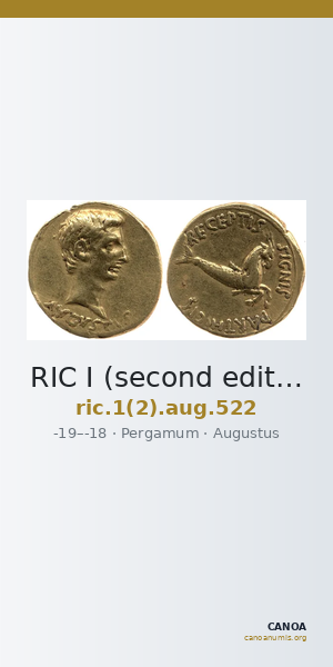 RIC I (second edition) Augustus 522 — CANOA