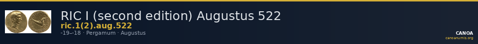 RIC I (second edition) Augustus 522 — CANOA