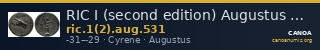 RIC I (second edition) Augustus 531 — CANOA