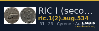 RIC I (second edition) Augustus 534 — CANOA