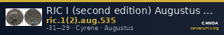 RIC I (second edition) Augustus 535 — CANOA