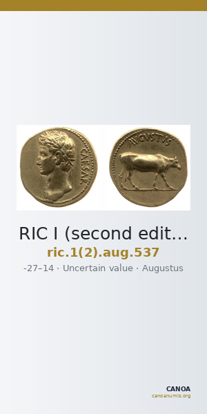 RIC I (second edition) Augustus 537 — CANOA