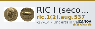 RIC I (second edition) Augustus 537 — CANOA