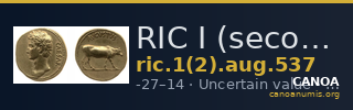 RIC I (second edition) Augustus 537 — CANOA