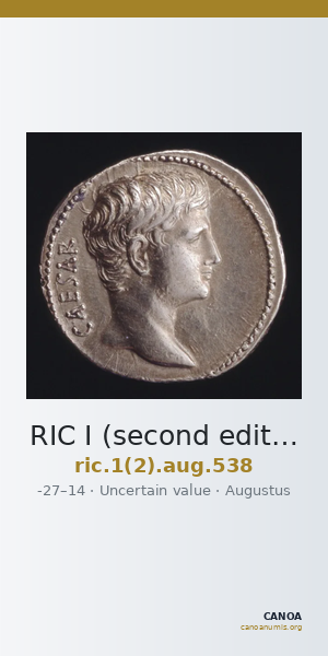 RIC I (second edition) Augustus 538 — CANOA