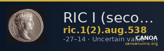 RIC I (second edition) Augustus 538 — CANOA