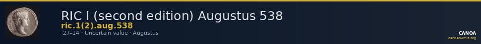 RIC I (second edition) Augustus 538 — CANOA