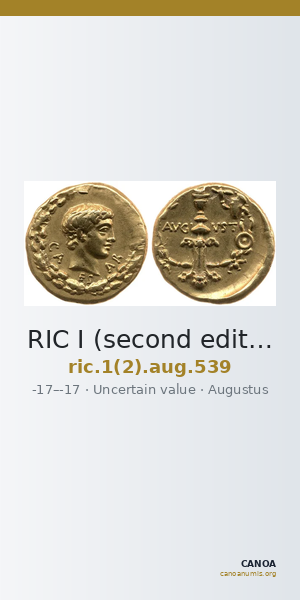RIC I (second edition) Augustus 539 — CANOA