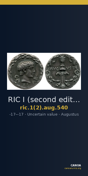 RIC I (second edition) Augustus 540 — CANOA