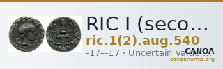 RIC I (second edition) Augustus 540 — CANOA