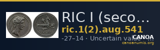RIC I (second edition) Augustus 541 — CANOA