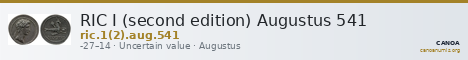 RIC I (second edition) Augustus 541 — CANOA