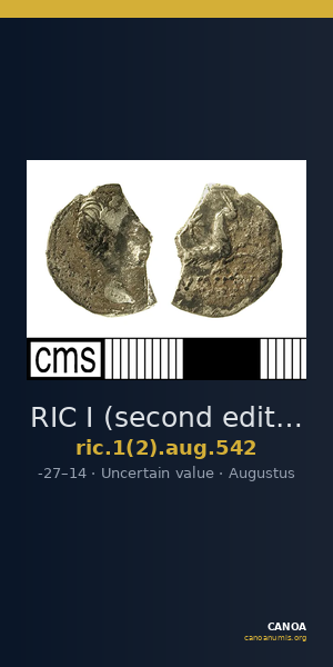 RIC I (second edition) Augustus 542 — CANOA