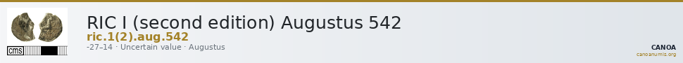 RIC I (second edition) Augustus 542 — CANOA